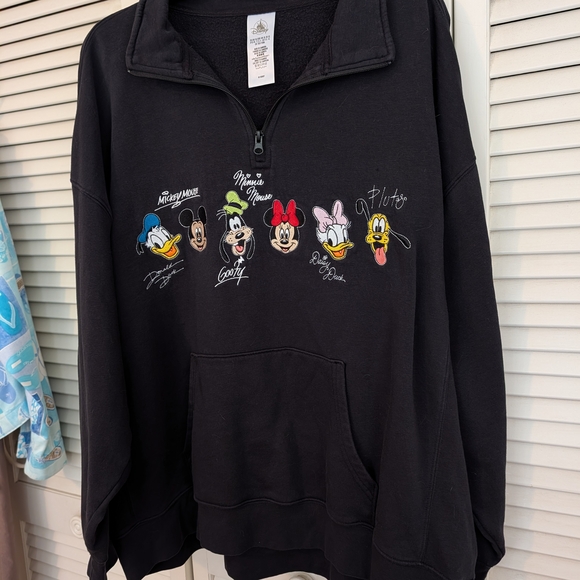 Disney Tops - Disney Black Crewneck Sweatshirt with Classic Character Embroidery